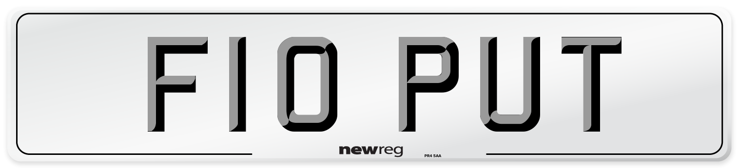 F10 PUT Number Plate from New Reg